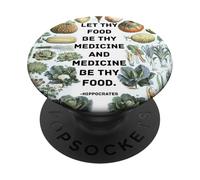 Hipócrates Medicina inspiradora refrán con Verduras PopSockets PopGrip Adhesivo
