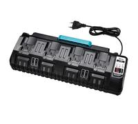 Hipoke 4 Puertos 2 USB Multi Cargador rápido Compatible con Dewalt 18V batería de Litio Cargador de Repuesto