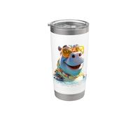 Hipopótamo con Gafas de Sol Hipopótamo Hippo Vaso térmico de acero inoxidable de doble pared