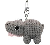 Hipopótamo de Ganchillo Amiguito,Colgante de Bolso Crochet - Llavero de Peluche Decorativo Hecho a Mano - Para Mochila Bolso Coche Unisex Amantes Animales