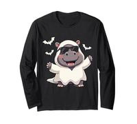 Hipopótamo Ghost Boo Cute Halloween Boo Hipopótamo Niños Manga Larga