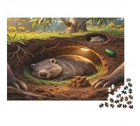 Hipopótamo Guarida Bosque Puzzle de 1000 Piezas Papel Puzzle para Adultos Relajación Puzzle para Toda la Familia Regalo 38x26cm/1000pcs
