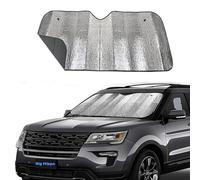 Hipopótamo Nº 1 Frontal Coche Parasol Windshield-Jumbo/Standard Parasol Mantiene Vehículo Cool-UV Ray Pantalla Sunshade-Easy Usar Sun Shade-Silver (55 "X28)