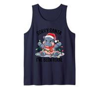 Hipopótamo navideño enredado en luces navideñas Camiseta sin Mangas