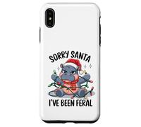 Hipopótamo navideño enredado en luces navideñas Carcasa para iPhone XS Max
