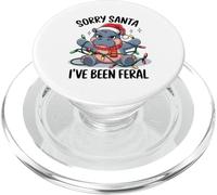 Hipopótamo navideño enredado en luces navideñas PopSockets PopGrip para MagSafe