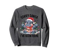 Hipopótamo navideño enredado en luces navideñas Sudadera