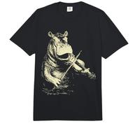 Hipopótamo Tocando Violín Divertido Músico Animal Violinista Comfort Colors Adult Heavyweight T-Shirt