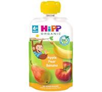 HiPP Biológico - Bolsita Multifrutas - 100% Fruta - Pouches de Manzana, Pera y Plátano BIO - 100g - Sin Azúcar Añadido - Apto Para Bebés A Partir de los 4 Meses