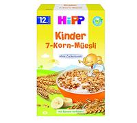 HiPP Biológico - Muesli 7 Cereales BIO para Bebés - Cereales Integrales, Sin Azúcares Añadidos y Sin Leche - Desde 12 Meses - Mi Primer Desayuno - 200 g