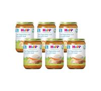 HiPP Biológico - Pack x 6 - Tarrito de Verduras con Arroz y Ternera BIO - Menú Junior con Trocitos - Potito Bebé 220g - Comida Bebé Ecológica - Sin Gluten - Sin Azúcar Añadido - A Partir de 8 Meses