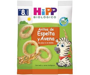 HiPP Biológico - Snack de Aritos de Espelta y Avena BIO - 30g - Sin Sal Añadida - Sin Azúcar Añadido - Apto A Partir de 8 Meses