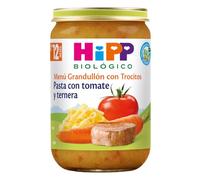 HiPP Biológico - Tarrito De Pasta con Tomate y Ternera BIO - 220g - Menú Grandullón con Trocitos - Sin Azúcar Añadido - Apto A Partir de los 12 Meses