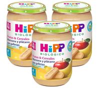 HiPP Tarrito de Manzana y Plátano con Galletas BIO +4m 3x190 gr