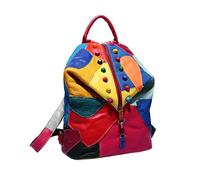 Hippie Boho Mochila - Mochila de cuero para la escuela, trabajo, mochila casual de, mochila antirrobo, bolso para mujeres y hombres, Colorido2, Refer to description