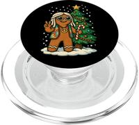 Hippie Christmas Gingerbread Man 70s Hombres Mujeres Hippie PopSockets PopGrip para MagSafe
