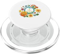 Hippie Daisy Peace Sign Retro Flower Sunflower Lovers PopSockets PopGrip para MagSafe