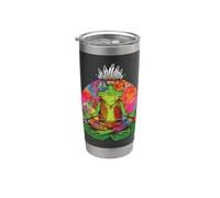 Hippie Frog Lover Peace Sign Retro 60s 70s Tie Dye Funny Vaso térmico de acero inoxidable de doble pared