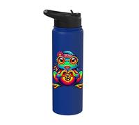 Hippie Frog Tie-Dye, niñas, mujeres, corazón mano 70s 60s, paz Stainless Steel Insulated Water Bottle