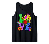 Hippie retro de los años 60, 70, Flower Power, Groovy Love Peace Camiseta sin Mangas