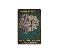 Hippie Room Decor Vintage Tin Signs What If I Fall Dragonfly Decoraciσn de pared What If You Fly Hippie Boho Decor 8x12 pulgadas Vintage Posters