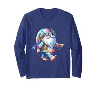 Hippie Santa Graphic For Women Men Kids Christmas In July Manga Larga