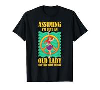 Hippie Vieja Señora Humor Signo de Paz Bailarina Divertido Vibra Retro Camiseta