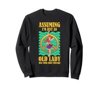 Hippie Vieja Señora Humor Signo de Paz Bailarina Divertido Vibra Retro Sudadera