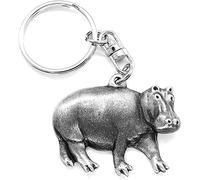 Hippo Hipopótamo - Llavero de peltre con bolsa de regalo, plata, Talla única