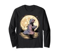 Hippo Howling to The Moon Hippopotamus Lover Manga Larga