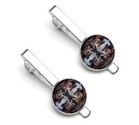 Hippo in The Water - Pinzas de corbata clásicas para hombre, paquete de 2 clips de cierre, regalos para aniversario y negocios, 5.5x2.2cm, poliuretano
