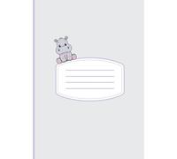 Hippo Notebook for kids| Lined| 100 pages| A5| 5.8"x 8.3"| Perfect for school
