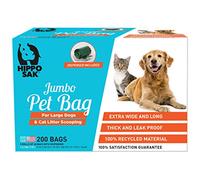Hippo Sak® - Bolsas para excrementos de perros y gatos grandes, Verde, 200