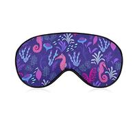 Hippocampus Sea Creatures Sleep Mask Night Cover Eye para Mujeres Hombres BlockLight para avión Travel Nap Correa ajustable