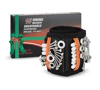 Hippodance Pulsera Magnetica con 15 Imanes Potentes para Sostener Herramientas, Muñequera Imantada Ajustable para Ahorra Las Manos, Regalos para el Dia del Padre Regalo Abuelo Original