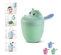 Hippopotamus Rinse Cup - Baby Rinser, Baby Rinse Cup, Rinse Shampoo Baby Bath Wash Hair Cup by Protecting Infant Eyes, Toddler Bath Tool, Detachable Baby Shampoo (green)