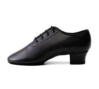 HIPPOSEUS Zapatos de Baile Latino Negro para Niños y Hombres Zapatos de Suela Partida Zapatos de Baile de Salsa Tacón Bajo 3cm, 40 EU