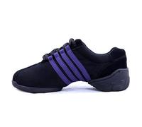HIPPOSEUS Zapatos de práctica de Baile Mujer con Atados Morado Zapatillas Baile Moderno de Jazz Suela Dividida Dance Sneakers,Model T01,38 EU