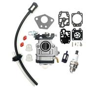 Hippotech - Carburador para desbrozadora (52 cc, 43 cc, 49 cc, con kit de reparación/reconstrucción de carburador, vela y filtro de gasolina