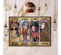 Hippy Girl - Spirit of Gypsy Hippie Fairy - Cartel de metal vintage con logotipo de girasol, letrero de advertencia para jardín, patio, festival, decoración familiar, granja, garaje, arte de pared, 12