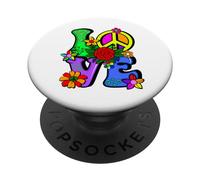 Hippy retro de los 60 y 70, Flower Power, maravilloso, amor, paz, hippie PopSockets PopGrip Adhesivo