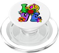 Hippy retro de los 60 y 70, Flower Power, maravilloso, amor, paz, hippie PopSockets PopGrip para MagSafe
