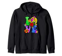 Hippy retro de los 60 y 70, Flower Power, maravilloso, amor, paz, hippie Sudadera con Capucha