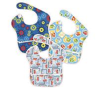 Hippychick Bumkins Super - Pack de 3 baberos para niños, diseño Fire Engine, Gears, Construction, 25 x 22 x 1 cm