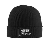 Hipster Beanie Gorro de Punto Pregúntame sobre Jesús Fe clásica Cristianismo Gorros de Punto Térmica Sombrero Tablista para Adulto Esquí Ciclismo