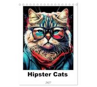 Hipster Cats (Desk Calendar 2027 DIN A5 portrait), CALVENDO 12 Month DeskCalendar: The Hipster Cats calendar showcases cool and trendy felines with a retro style and artistic flair.