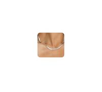 Hipwope 14K chapado en oro/plata collar de cadena de serpiente, collar de espiga para las mujeres de oro lleno de collar de cadena plana para las mujeres de la muchacha regalos de joyería collar
