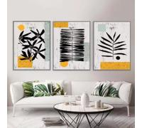 HIPWST Arte de Lienzo Bohemio Medieval Flor Planta Pósters Abstractos Impresiones Pintura en Lienzo Arte de Pared Imagen Decoración del Hogar 60x90cmx3 Sin Marco