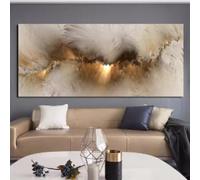 HIPWST Gris Nube Amarilla Arte Abstracto Pintura Al Óleo Posters E Impresiones En Lienzo Imagen De Pared Para La Decoración De La Sala De Estar 70x140cm InternalFrame