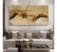 HIPWST La creación de Adam Famous Art Lienzo Pintura En La Pared Arte Pósters E Impresiones Mano A Mano Decoración De Cuadros 30x60cm Sin Marco